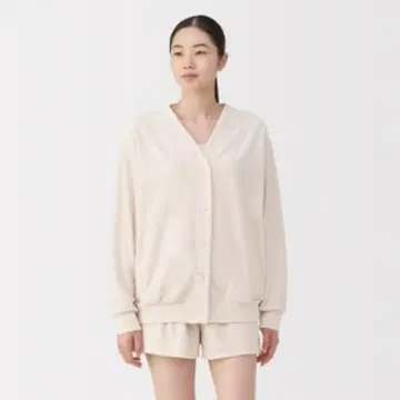 택 포함 새상품 무인양품 룸웨어 가디건 아이보리 S 사이즈