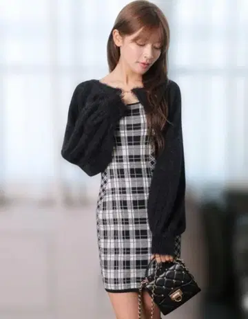 LIPSERVICE 체크 무늬 블랙 원피스 M 사이즈