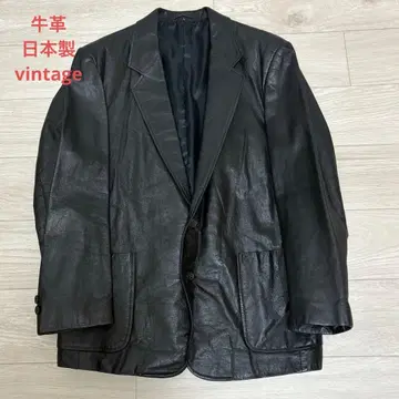 빈티지 소가죽 레더 자켓 싱글 테일러드 자켓 일본제 L