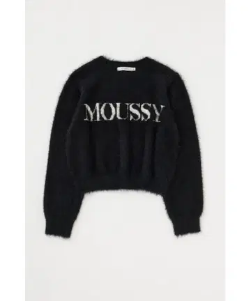 MOUSSY 로고 샤기 니트