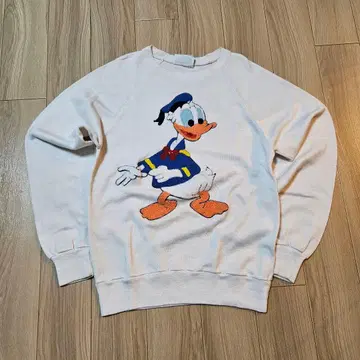 80s 도널드 덕 자수 맨투맨