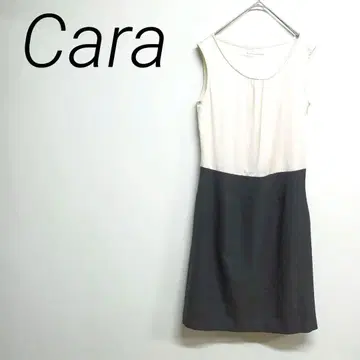 Cara 슬리브리스 무릎 기장 원피스 아이보리/블랙 프리