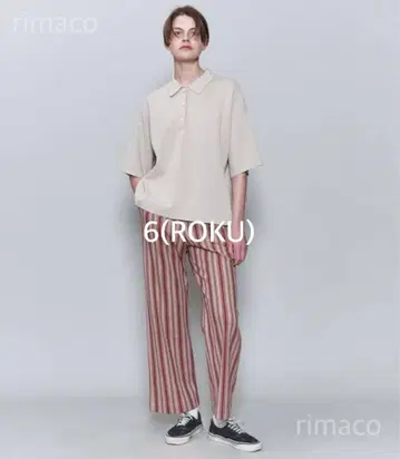 6(ROKU) COTTON STRIPE GOME PANTS