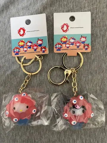 오사카 간사이 만박 산리오 미야쿠미야쿠 클리어 키링 키티 & 쿠로미