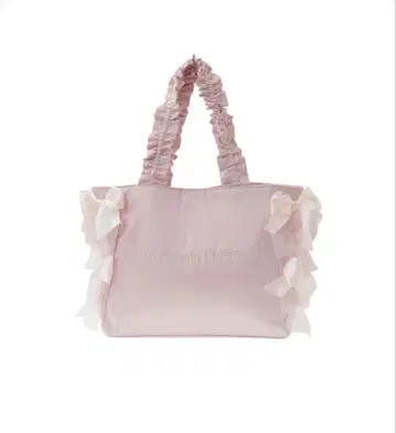 Maison de FLEUR 리본 개더 핸들 토트백 핑크