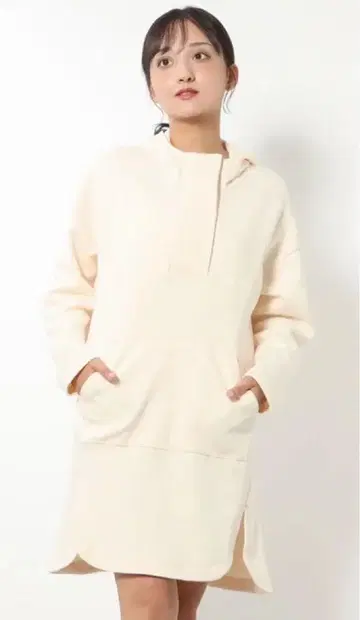 adidas 여성용 원피스 후드 튜닉 화이트