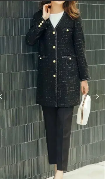택 포함 새상품 RANAN (라난) 팬시 트위드 코트 업 팬츠 수트