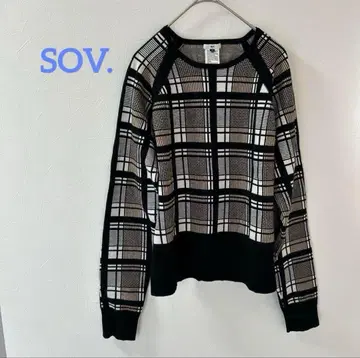 SOV. 체크 무늬 긴팔 니트