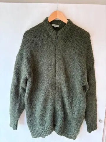 COS 올리브 그린 집업 가디건 S 사이즈