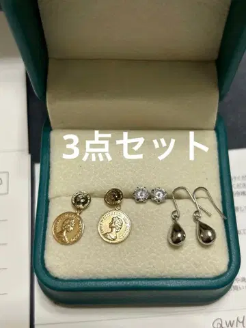 쥬얼리 츠츠미 귀걸이 플라티나 k10 골드 큐빅 지르코니아