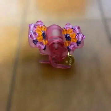 COMPLEX BIZ 비즈 장식 핑크 미니 디저트 클립 헤어 액세서리