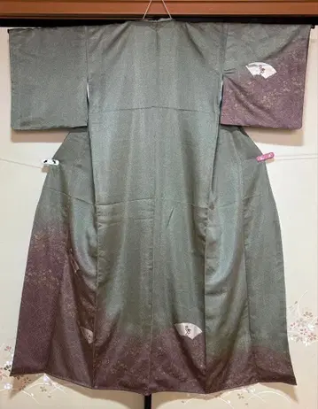 호몬기 크레이프 원단 자수 중고품 그린 sk092