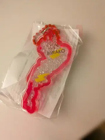 미개봉 새상품 BIWAKO 썬더 아크릴 키링 형광 핑크