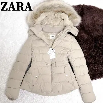 택 포함 ZARA 자라 다운 자켓 아우터 퍼 포함 소매 리브