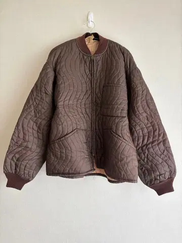 50s 60s 퀼팅 자켓 물결 스티치 L