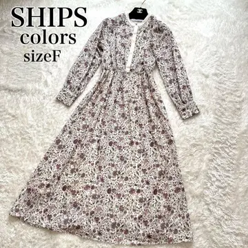 SHIPS colors 플라워 프린트 원피스 롱 원피스 F
