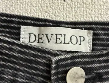 스트라이프 와이드 데님 배기진