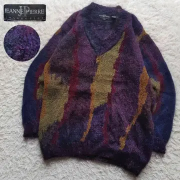 JEANNE PIERRE 80s 빈티지 모헤어 좋은 배색 니트 스웨터