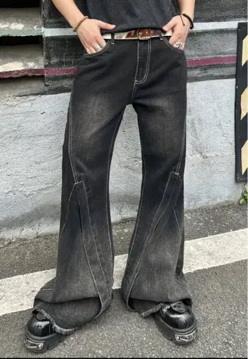 당일 발송 새상품 y2k opium 플레어 데님 한국 스트릿