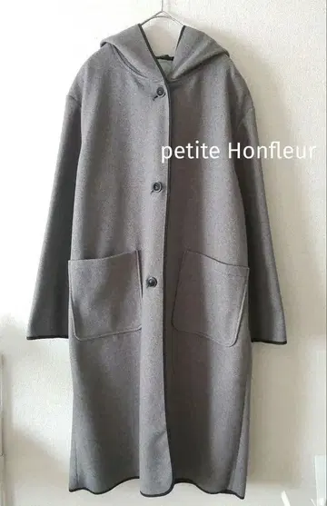 미사용 푸치 온 플뢰르 후디드 롱 코트