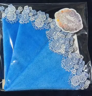 친 레이스 눈사람 타월 손수건