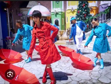 irise 빨간색 트렌치코트 허리 벨트 포함