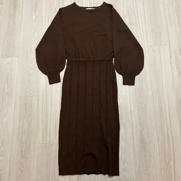 Moussy 롱 원피스 니트 스웨터 브라운 브라운