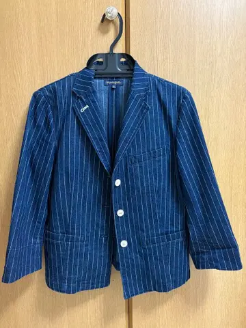 데님 스트라이프 테일러드 자켓