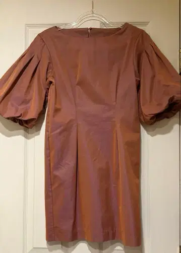 벌룬 슬리브 원피스 편광 핑크