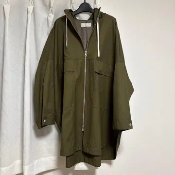 Mylanka 올리브색 후드 부착 모즈 코트