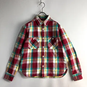 BEAMS BOY 빔즈 체크 플란넬 셔츠 워크 일본제 밴드 포함