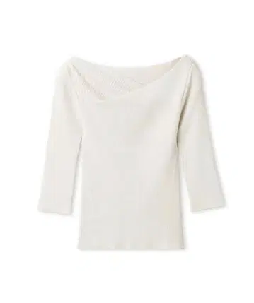 드레이프 데콜테 리브 니트 FRAY I.D