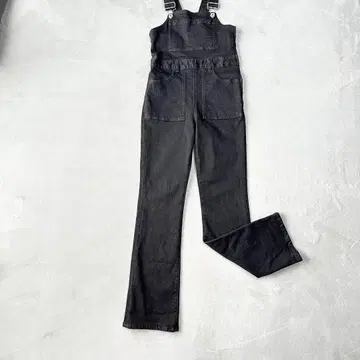 새상품급 유 바이 스픽 앤 스팬 데님 오버롤 슬림 블랙 34