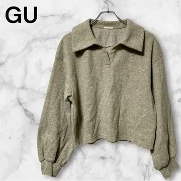 [ GU ] 지유 (XL) / 브러쉬드 리브 빅 칼라 풀오버