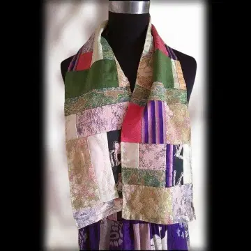 크레이지 퀼트 머플러 기모노 리메이크 핸드메이드 손바느질 머플러