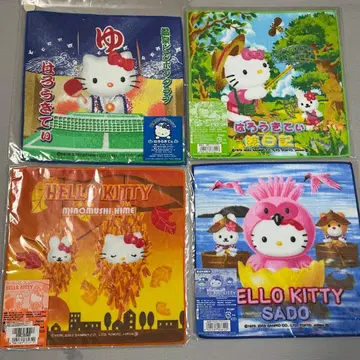 [미개봉 새상품 4장 세트] 헬로키티 지역 한정 미니 타월 묶음 판매