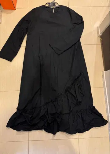 birthdaybash 블랙 프릴 롱 원피스