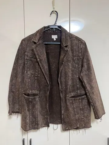 H&M 데님 자켓 브라운