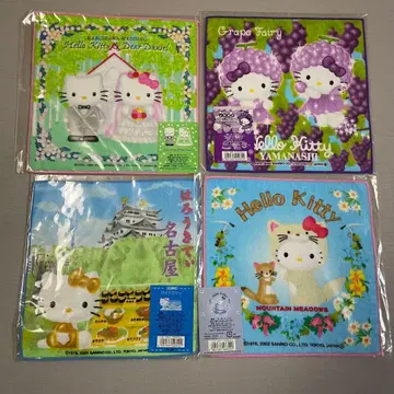 [미개봉 새상품 4장 세트] 헬로키티 지역 한정 미니 타월 묶음 판매