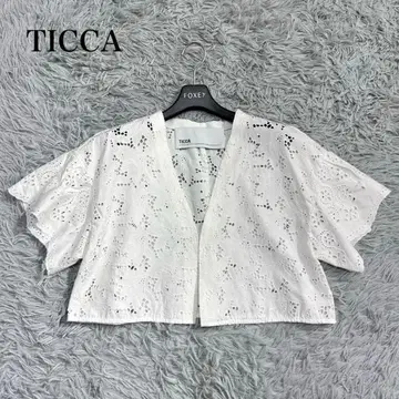 새상품급 티카 플라워 레이스 블라우스 자켓 볼레로 겉옷 화이트