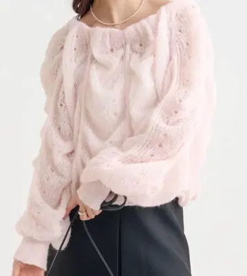 [ 완판 색상 ] mystic 웨이브 시어 휘핑 니트 핑크