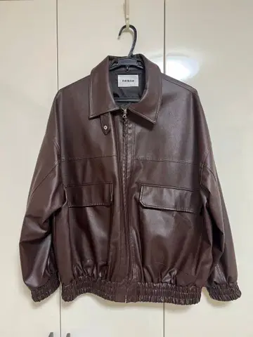 nemne store 가죽 자켓 브라운