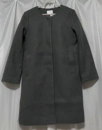 그레이 노카라 롱 코트