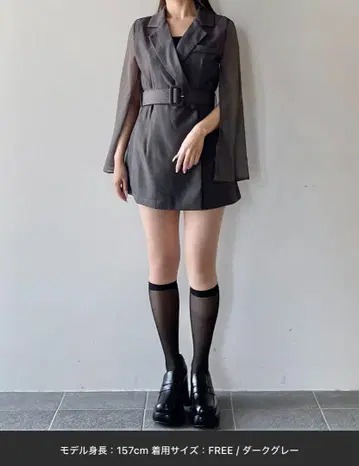 시어 슬리브 테일러드 원피스 NOMAE