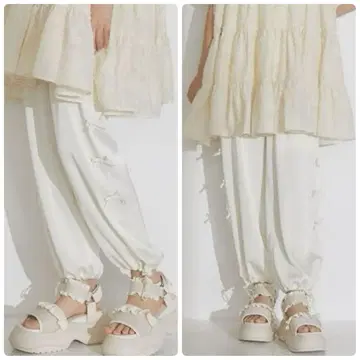 메리제니 리본 새틴 카고 팬츠 FREE 아이보리 여성용