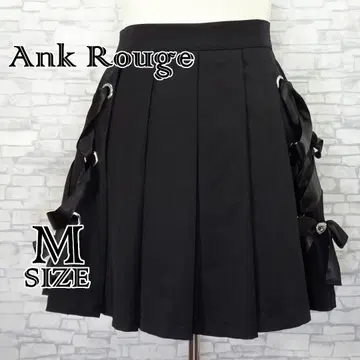 AnkRouge 사이드 스핀들 플리츠 스커트 페어리 그런지 블랙 M