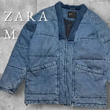 새상품급 ZARA 남성용 패딩 자켓 M 사이즈 데님 느낌 두께감 있음