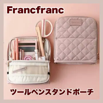 인기 툴 펜 스탠드 파우치 Francfranc 퀼팅 핑크