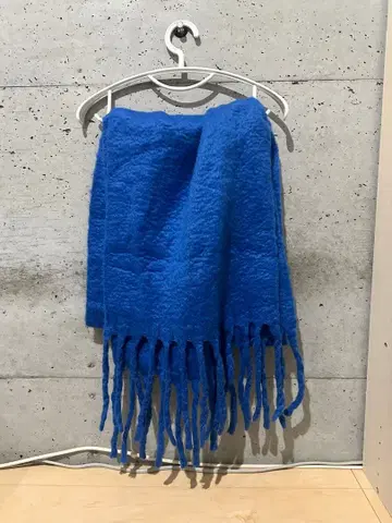 파랑 프린지 머플러