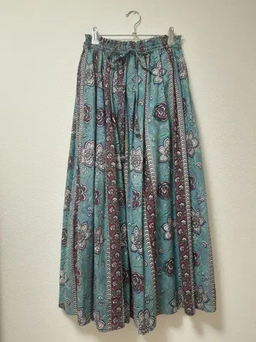 새상품 미사용 인도 블록 프린트 코튼 100% 롱 스커트